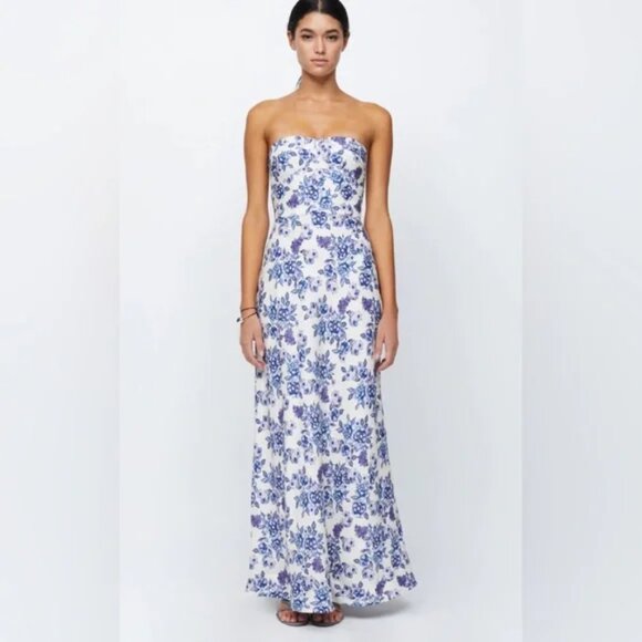 Bec + Bridge Audette Print Strapless Maxi Dress NWT US 2 - Picture 1 of 6